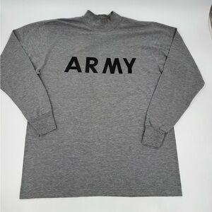 US Army Long Sleeve Gray Physical Fitness Uniform Shirt - Men’s Size Medium